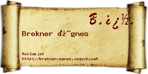 Brekner Ágnes névjegykártya